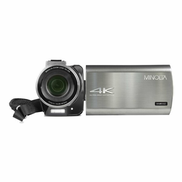 Minolta MN4K100Z 4K Ultra HD 36x Digital Zoom Video Camcorder with Rechargeable Battery Gunmetal MN4K100Z-GM